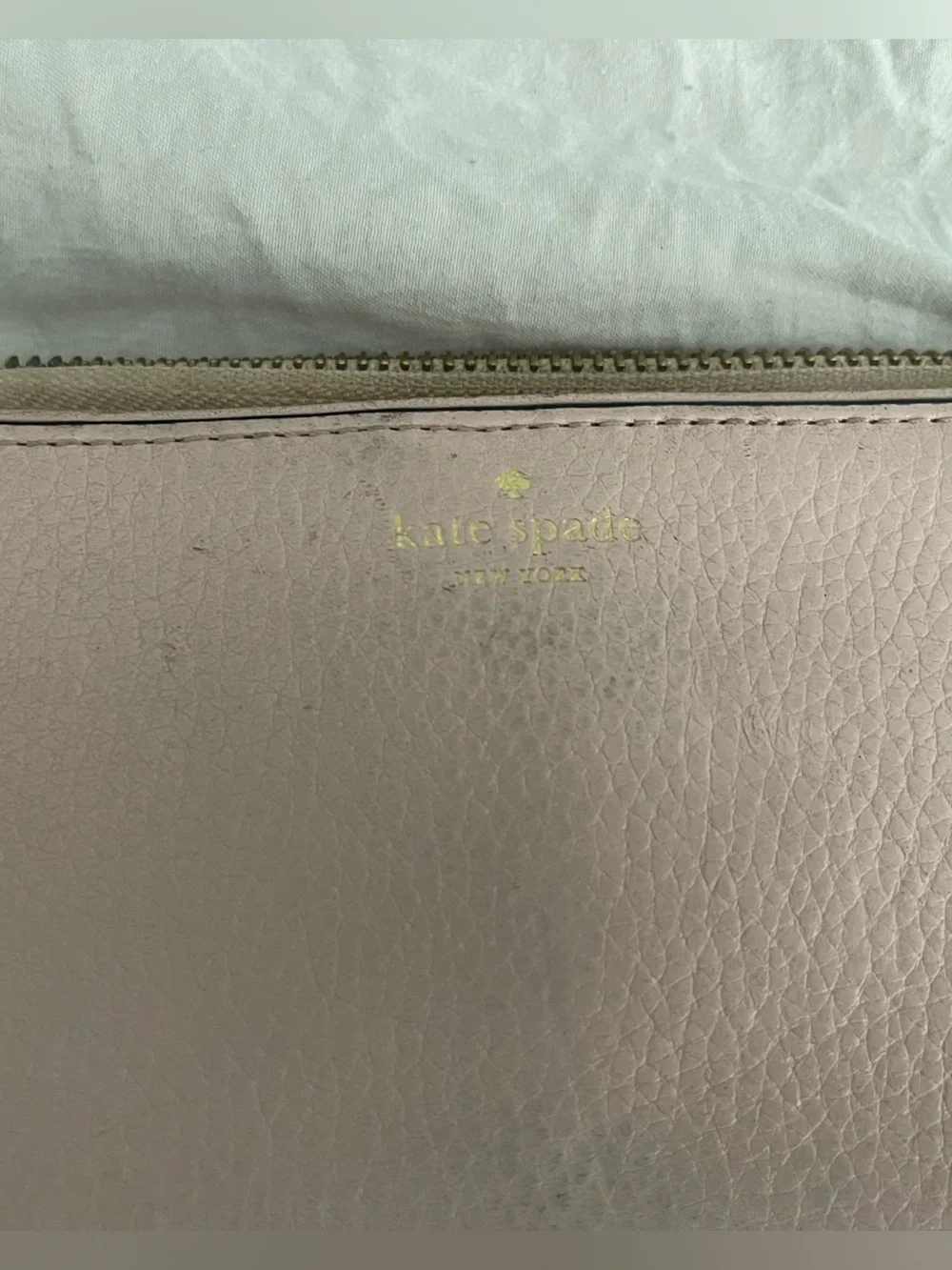 Kate Spade New York Pink Pebbled Leather Zip - Around Wristlet Wallet